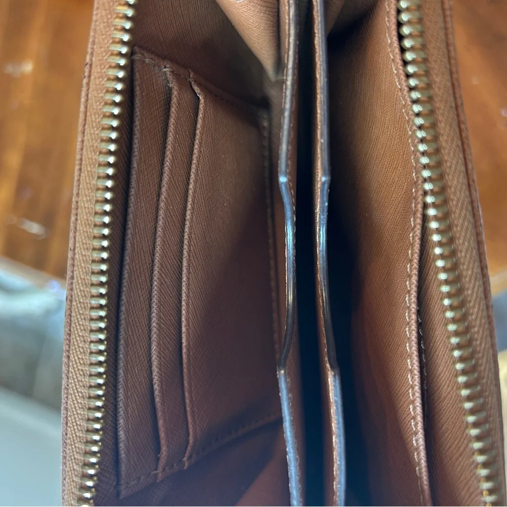 Michael Kors Tan Wallet with Gold Logo Plate